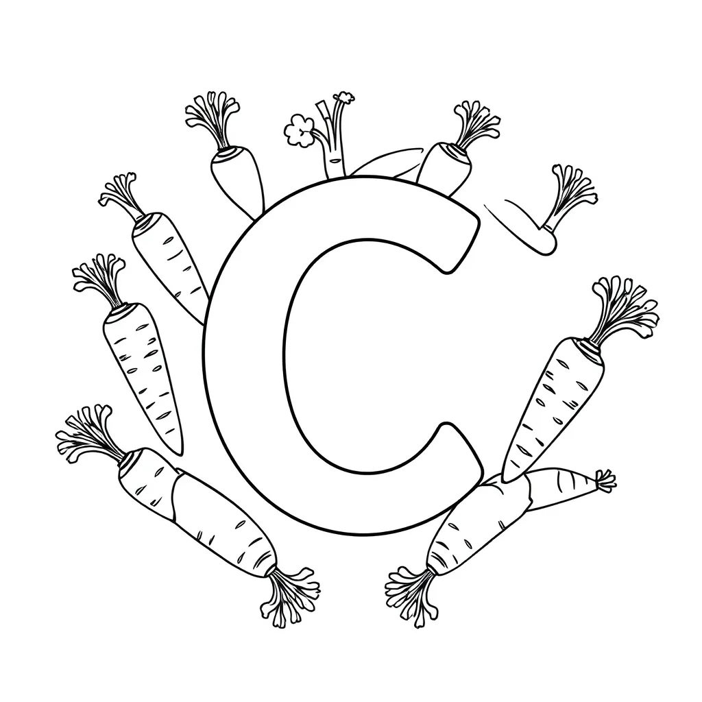 Letter C coloring page