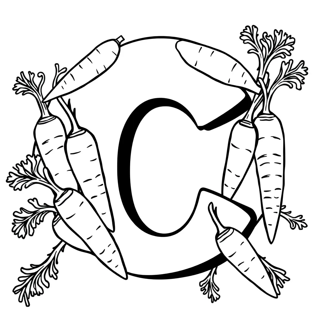 Letter C coloring page