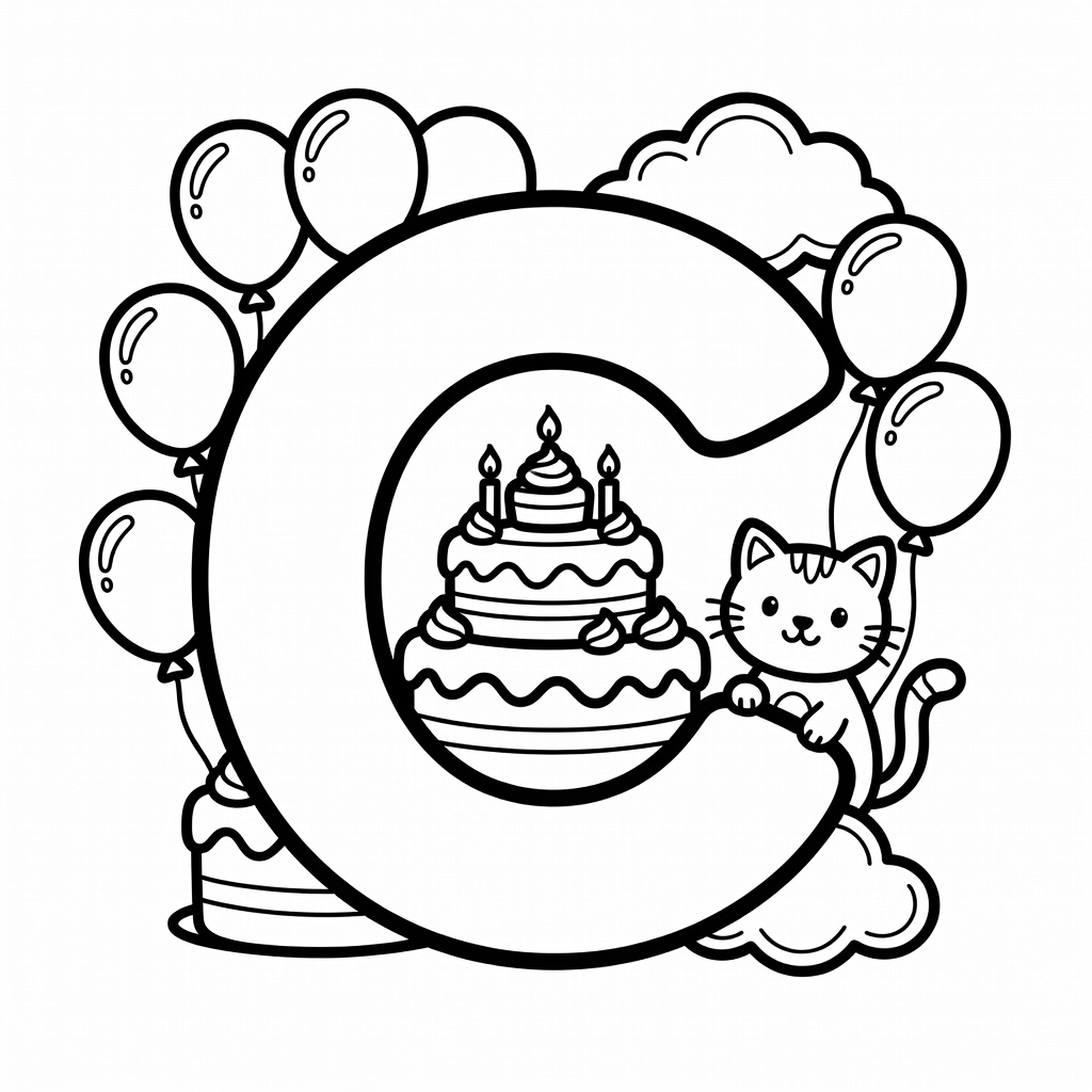 Letter C coloring page