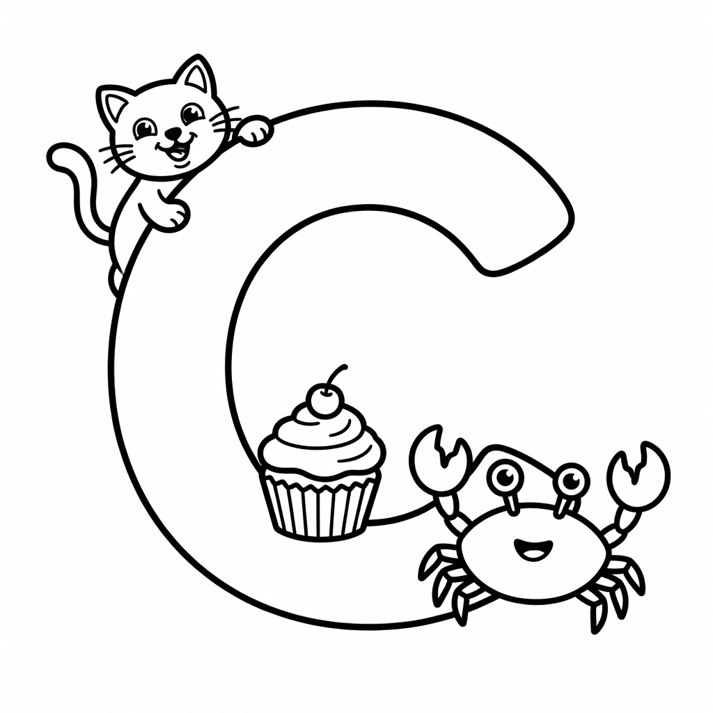 Letter C coloring page