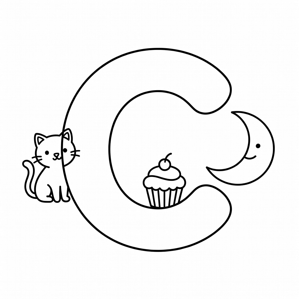 Letter C coloring page