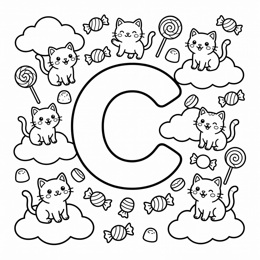 Letter C coloring page