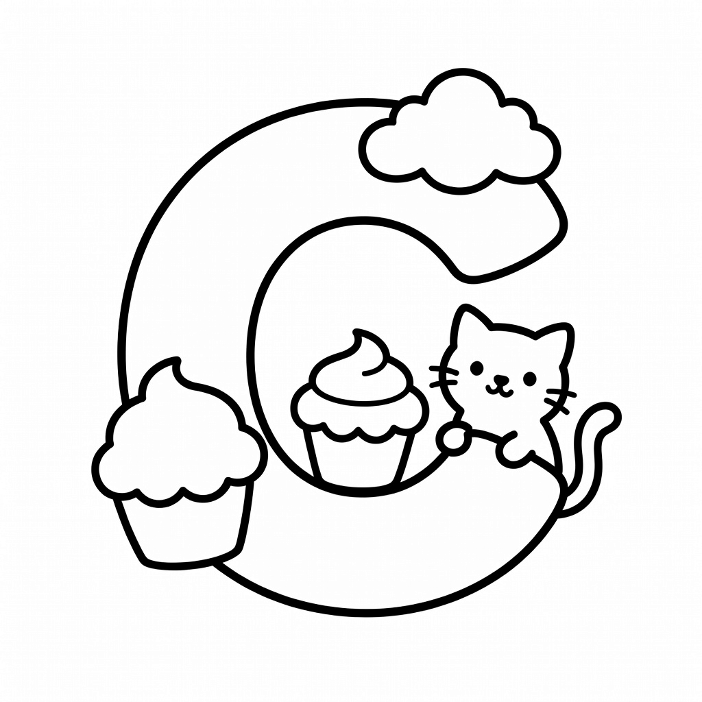 Letter C coloring page