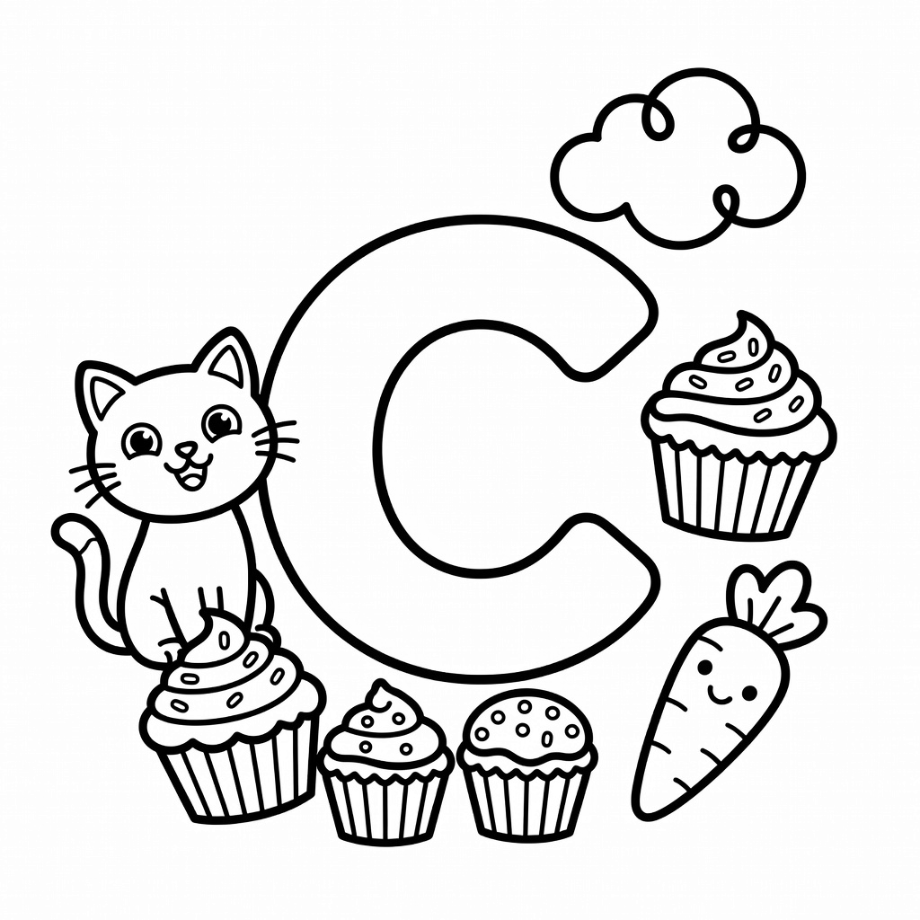 Letter C coloring page