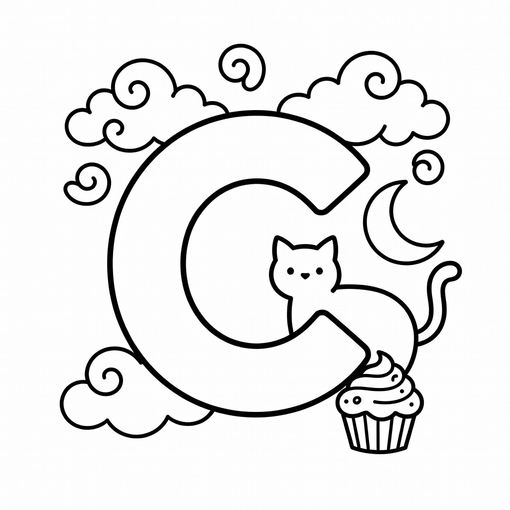 Letter C coloring page