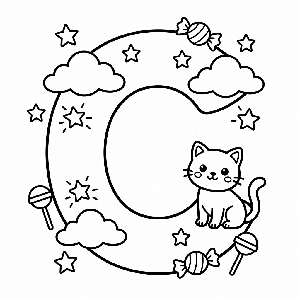 Letter C coloring page