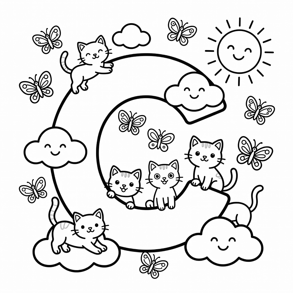 Letter C coloring page