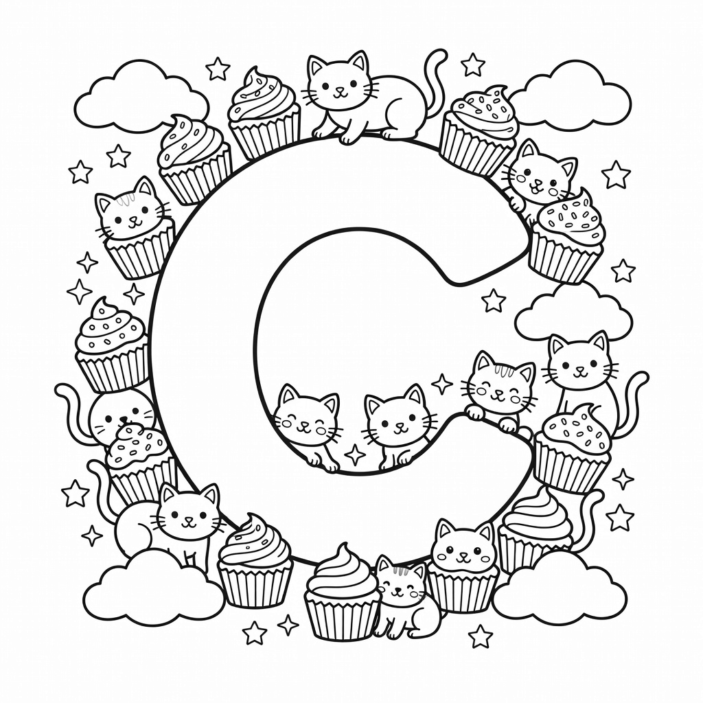 Letter C coloring page