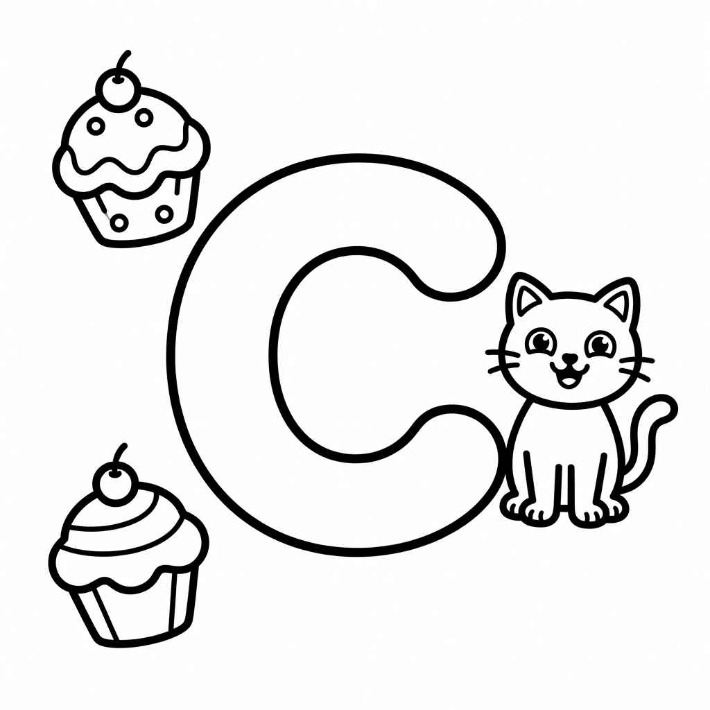 Letter C coloring page