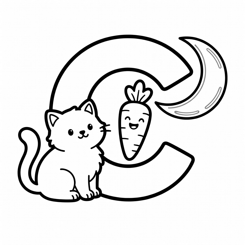 Letter C coloring page