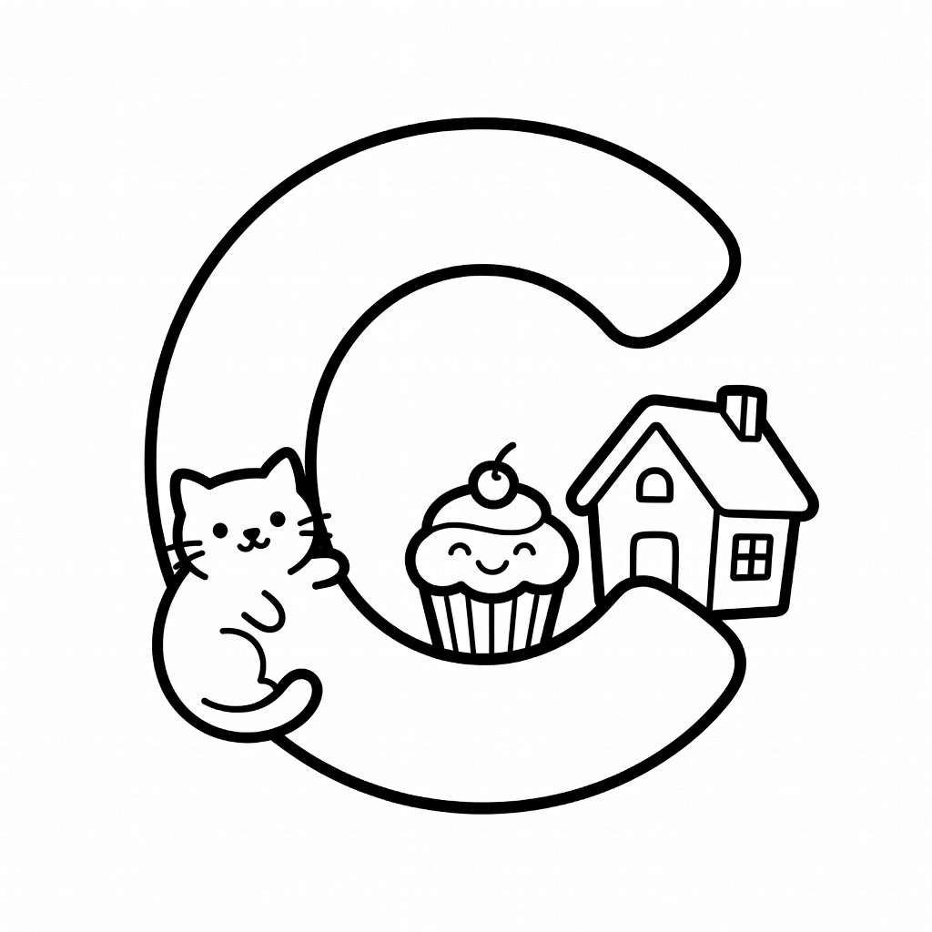 Letter C coloring page