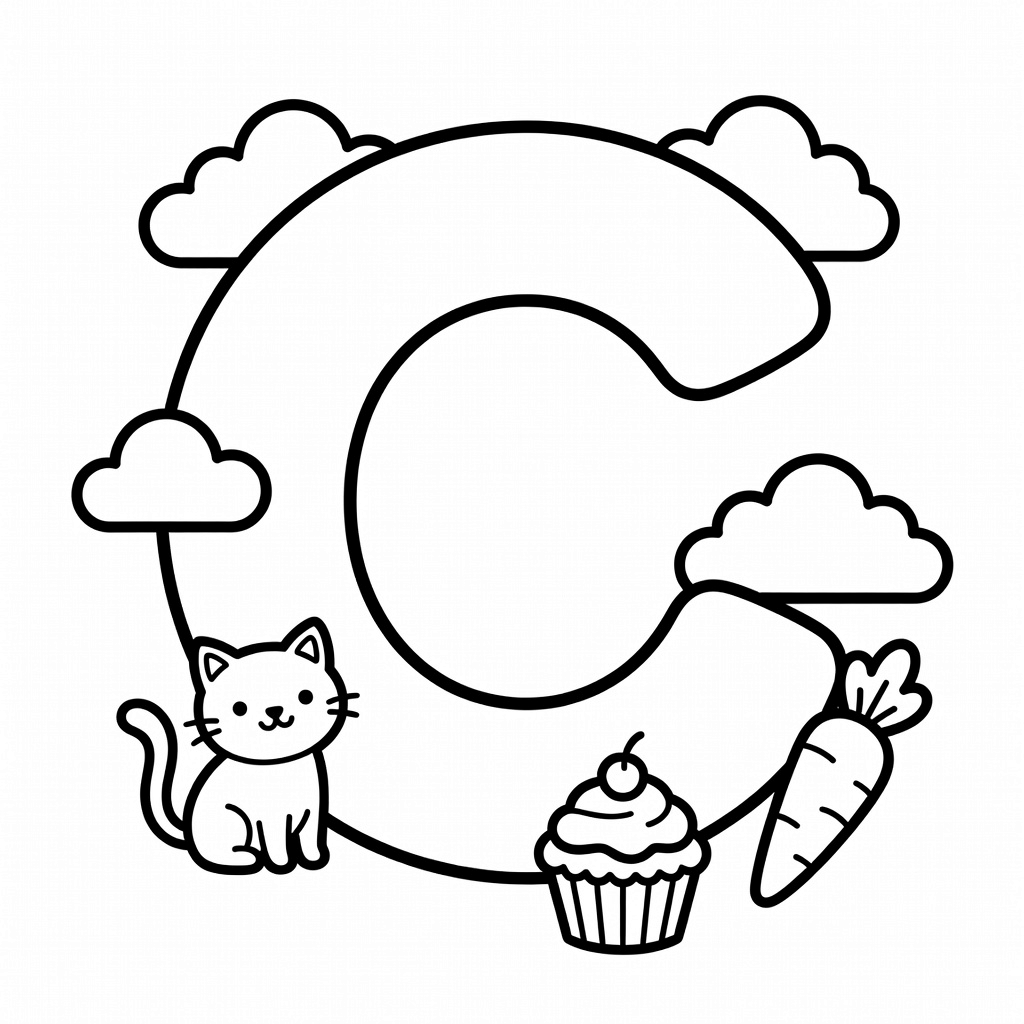 Letter C coloring page