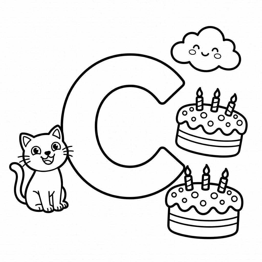Letter C coloring page