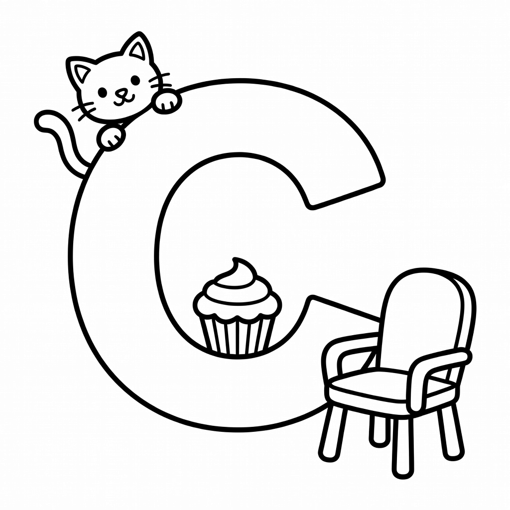 Letter C coloring page