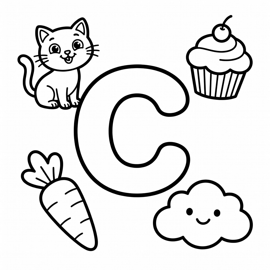 Letter C coloring page