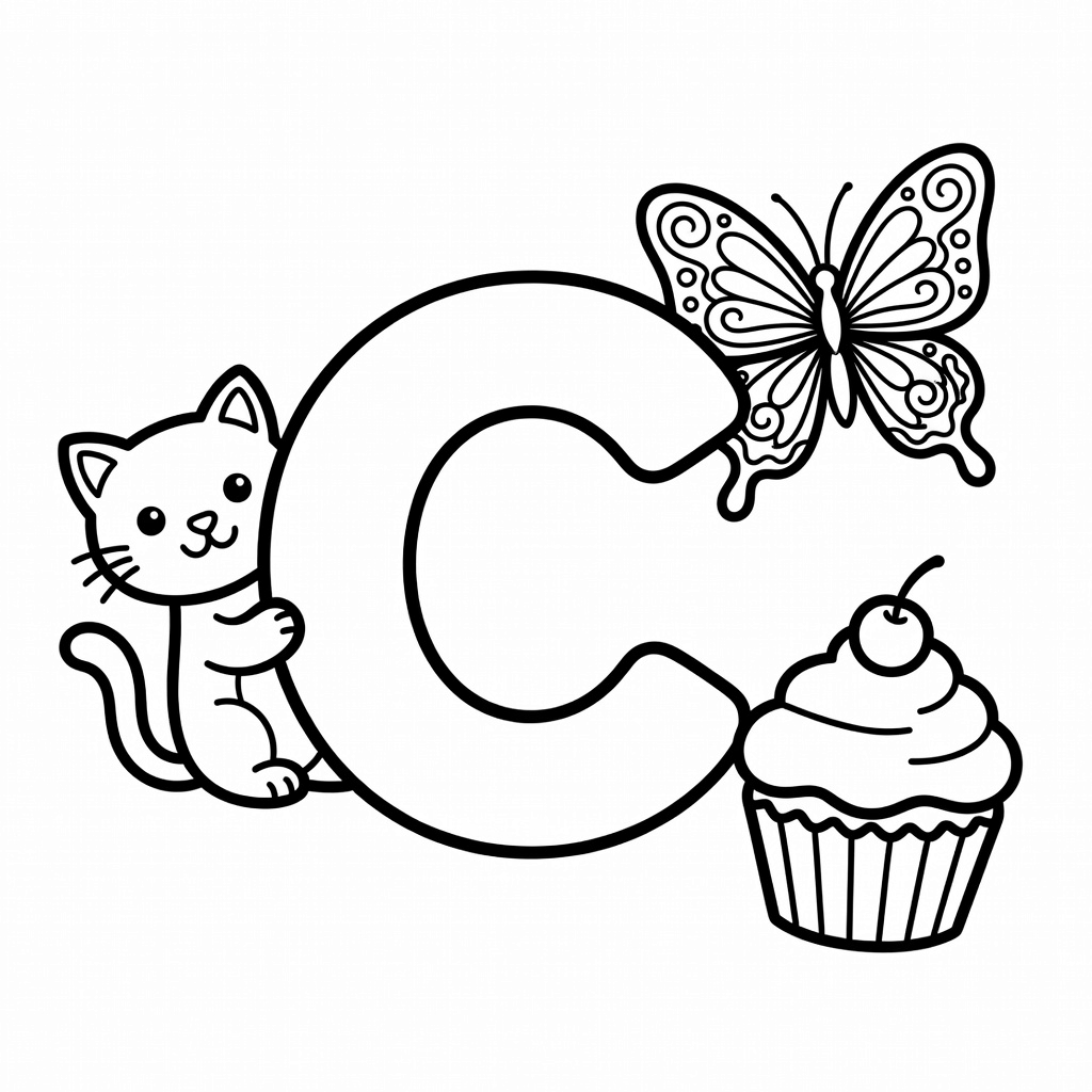 Letter C coloring page