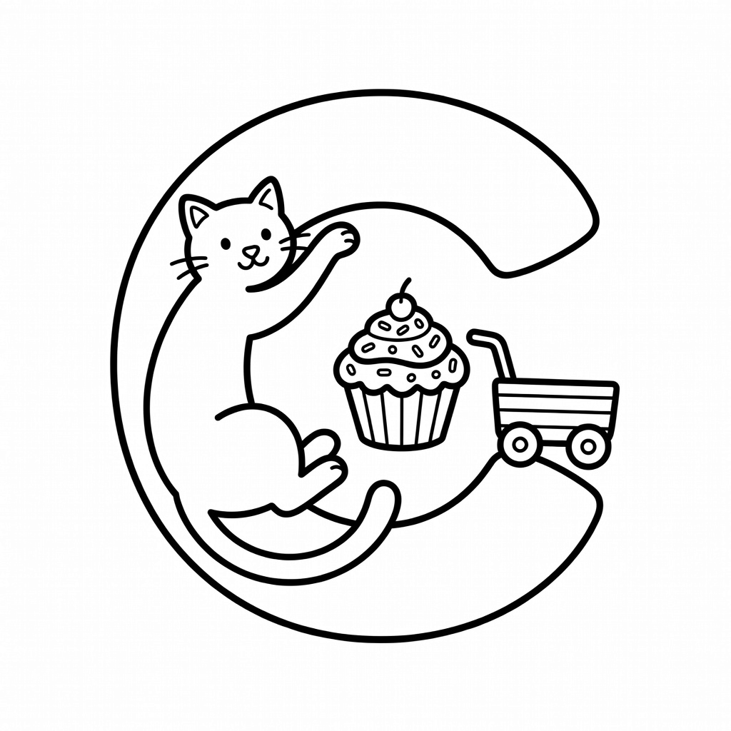 Letter C coloring page