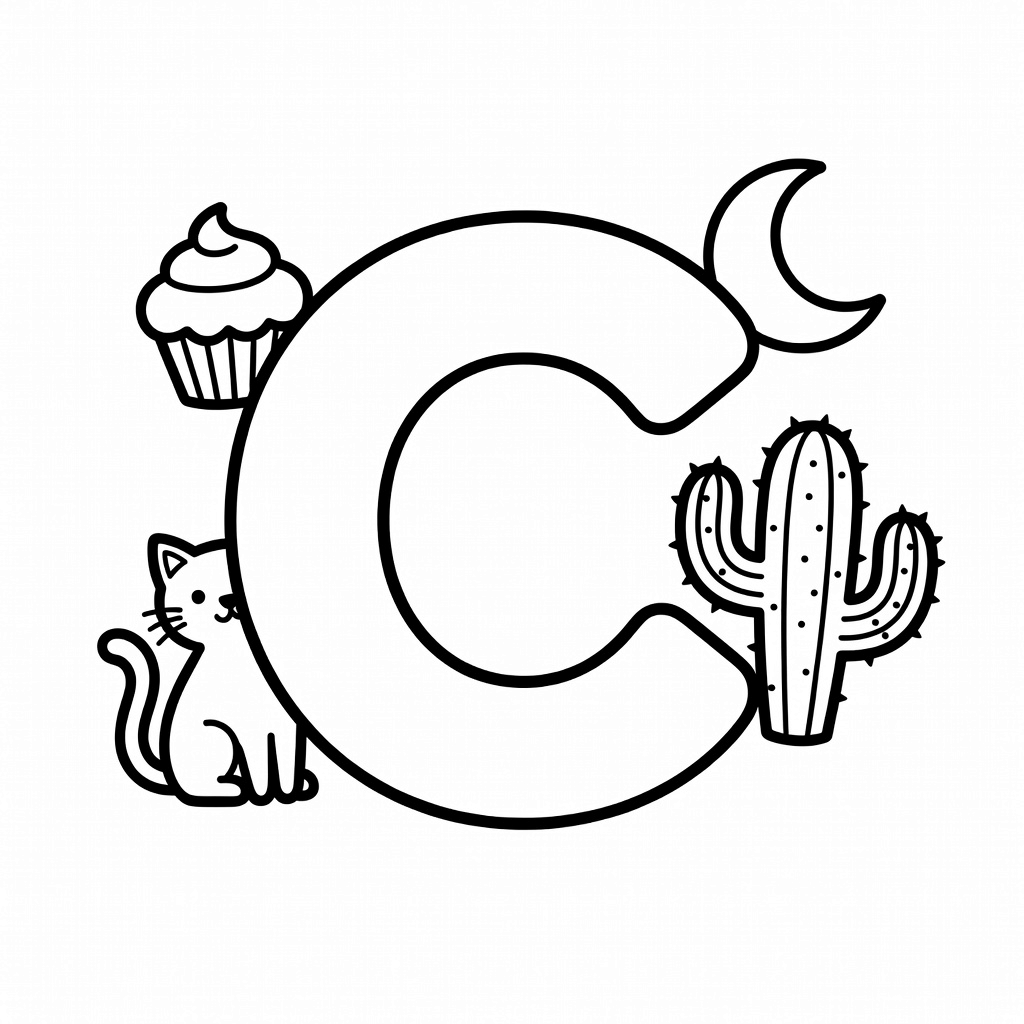 Letter C coloring page