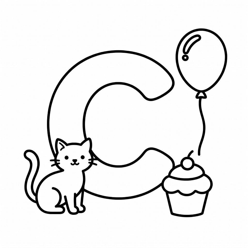 Letter C coloring page