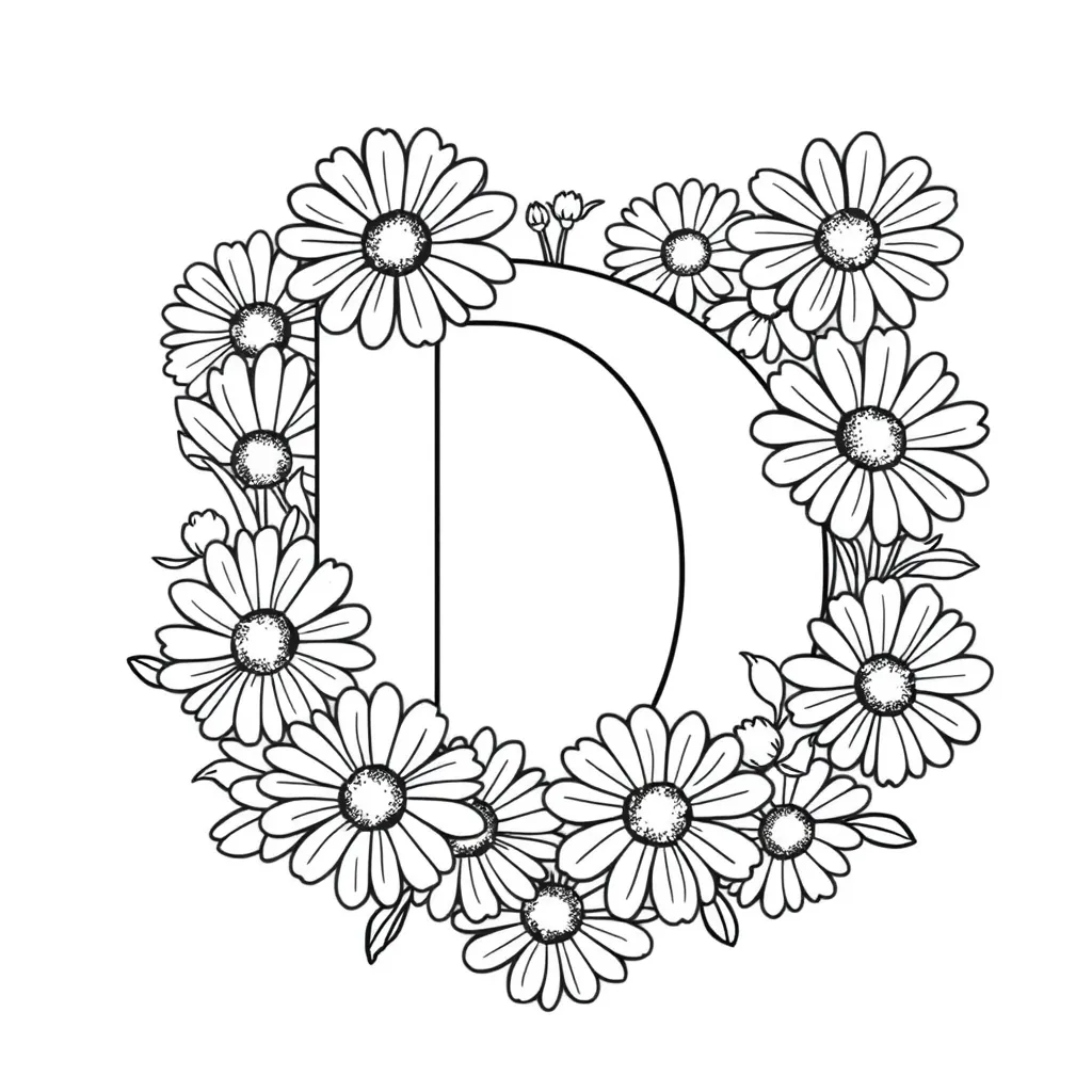 Letter D coloring page