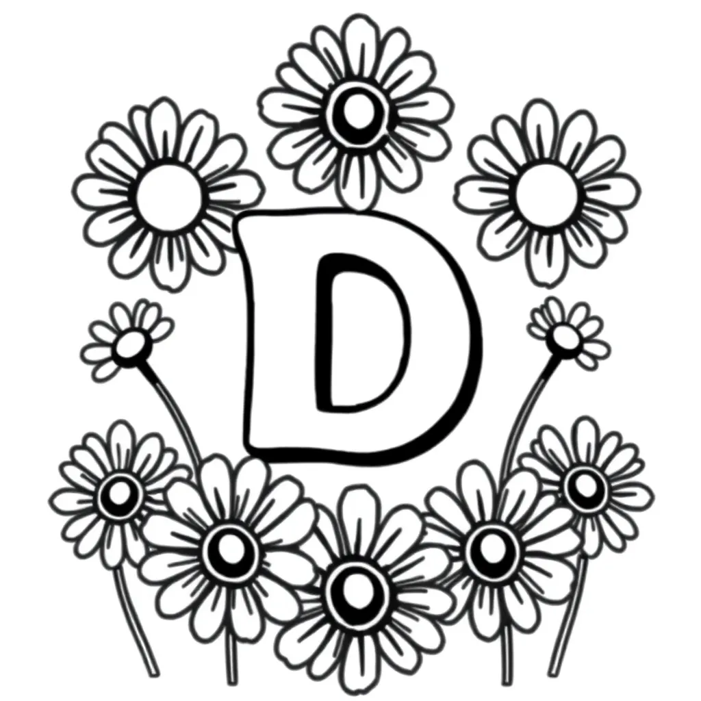 Letter D coloring page