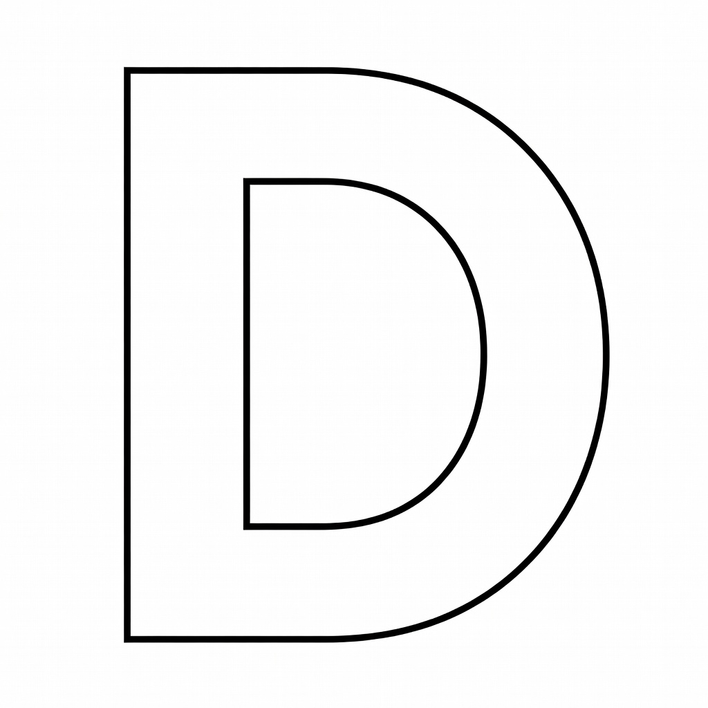 Letter D coloring page