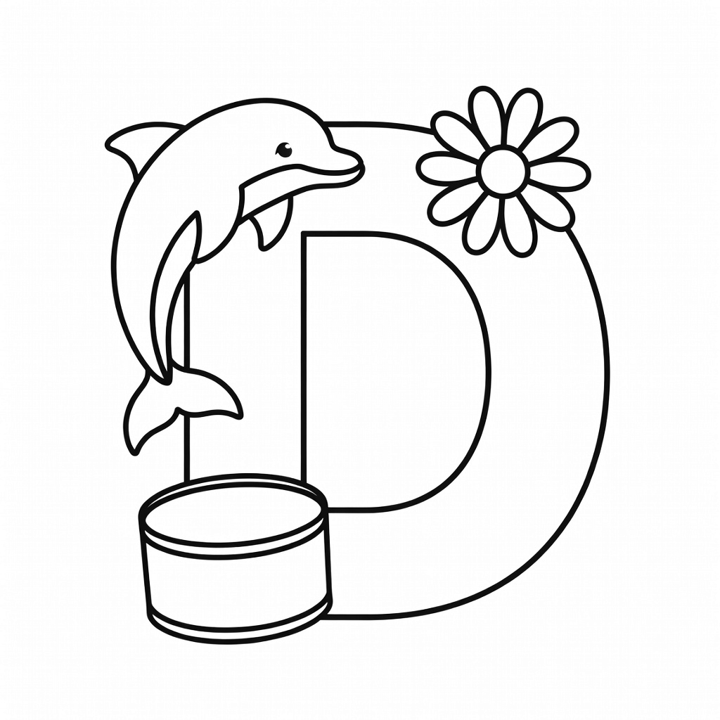 Letter D coloring page