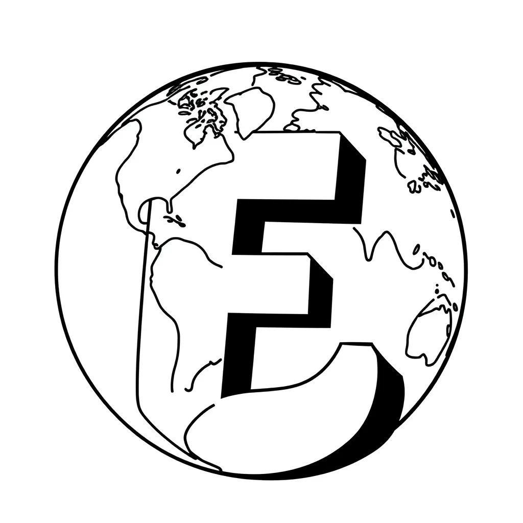 Letter E coloring page