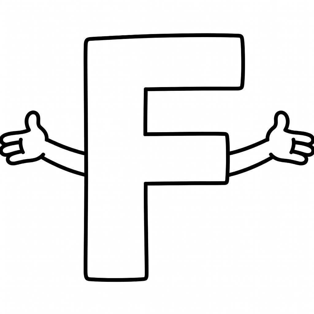 Letter F coloring page