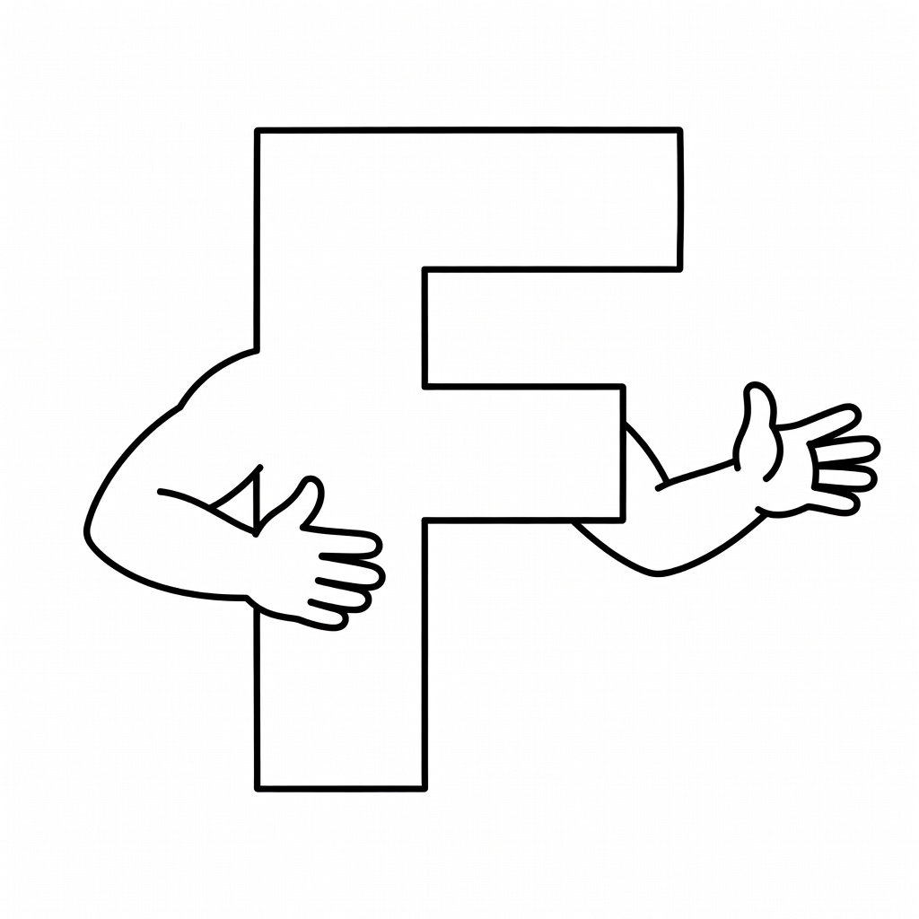 Letter F coloring page
