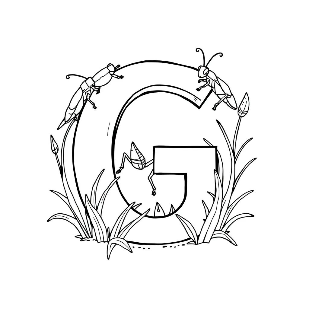 Letter G coloring page