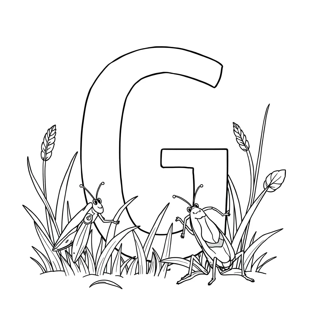 Letter G coloring page