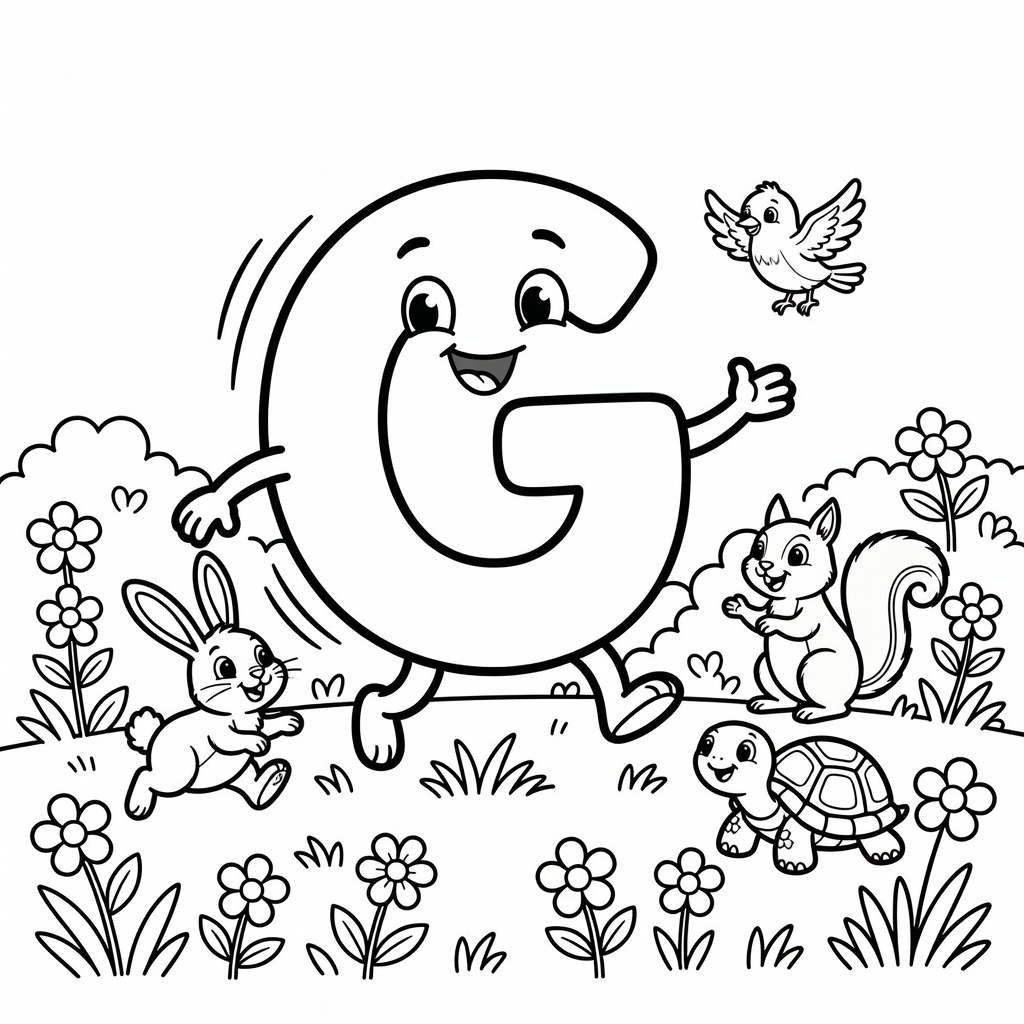 Letter G coloring page