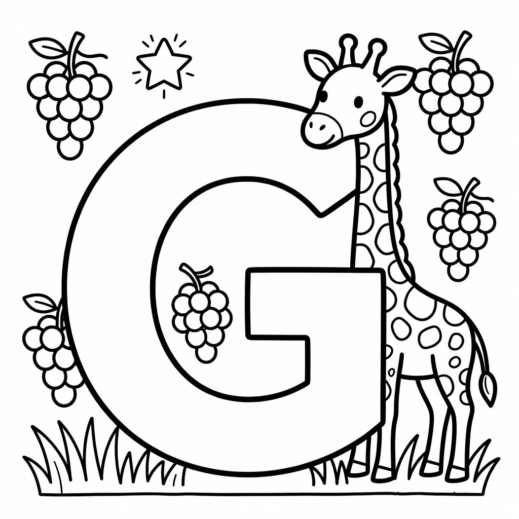 Letter G coloring page