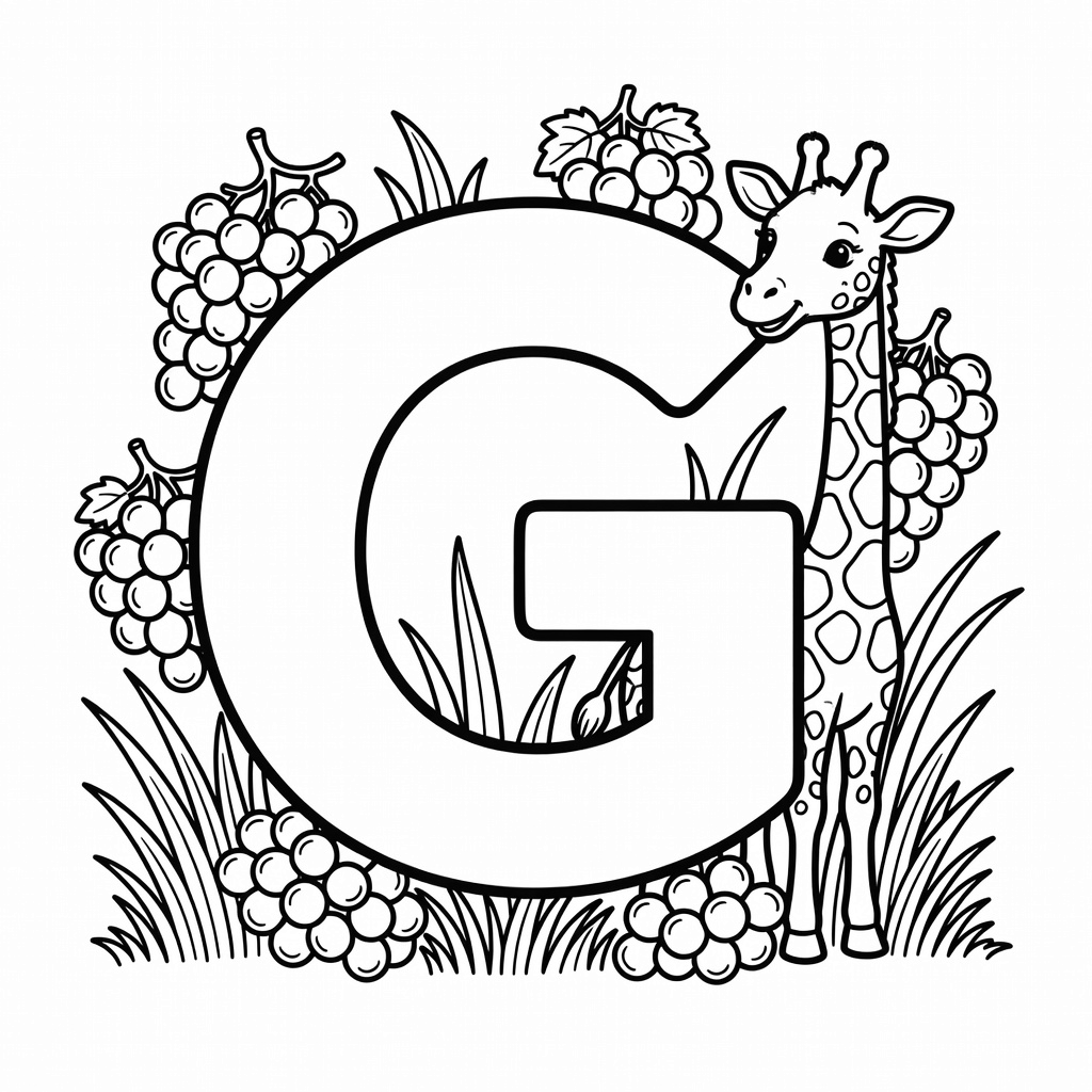 Letter G coloring page