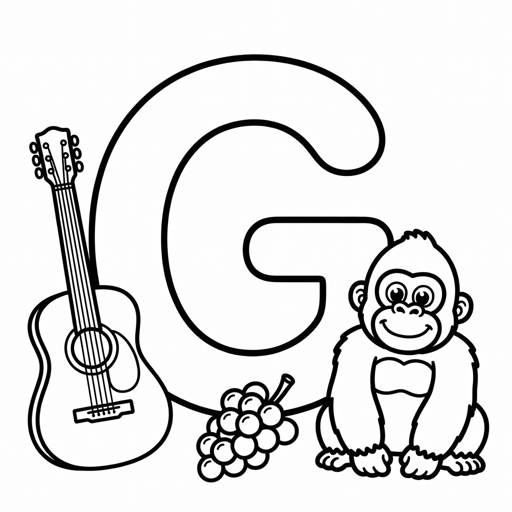 Letter G coloring page