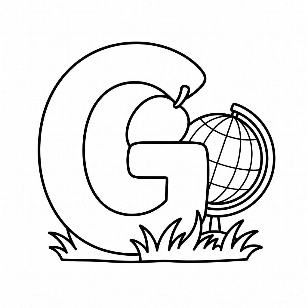 Letter G coloring page