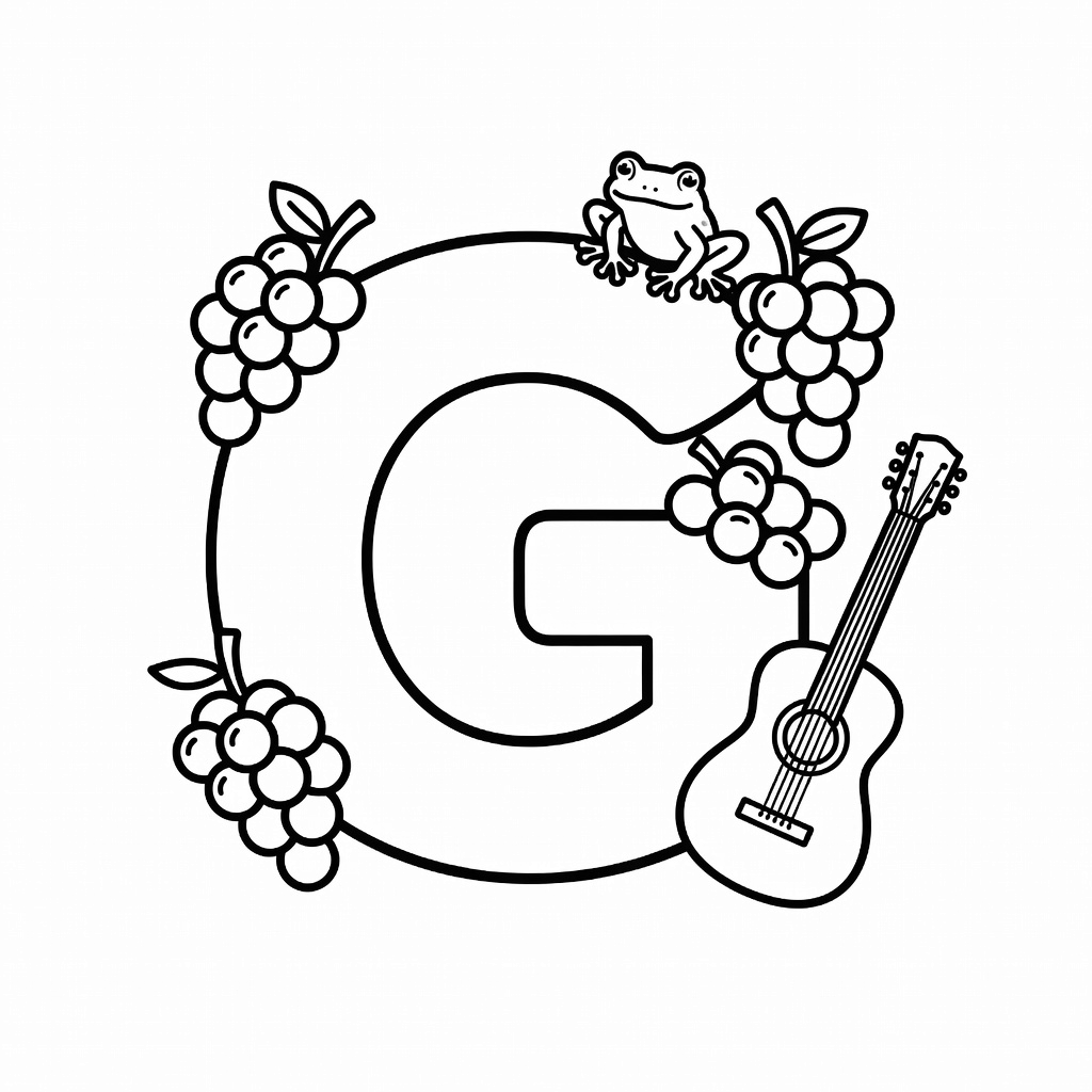 Letter G coloring page