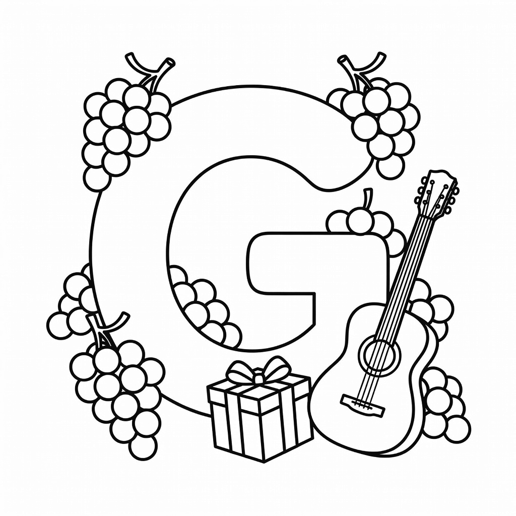 Letter G coloring page