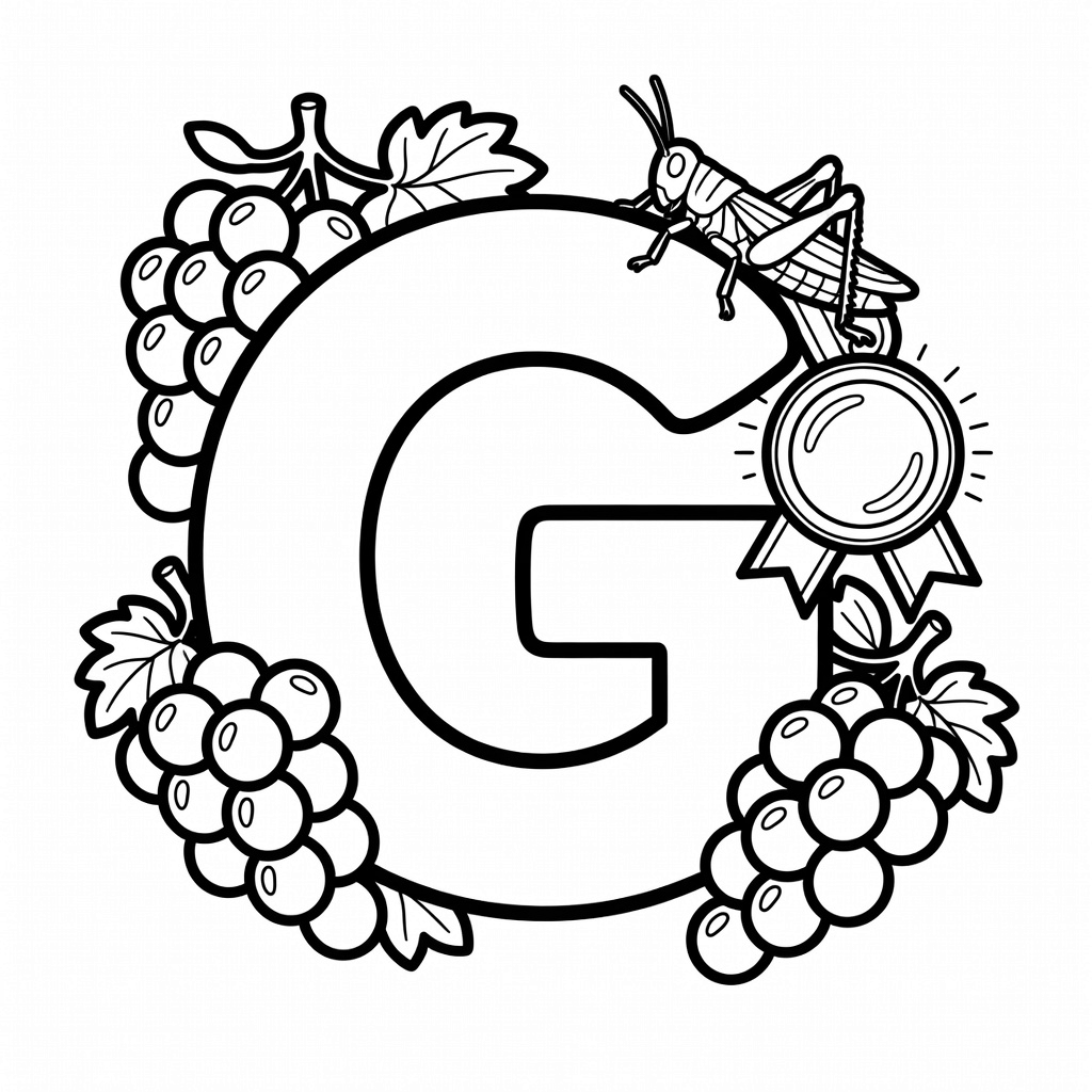 Letter G coloring page