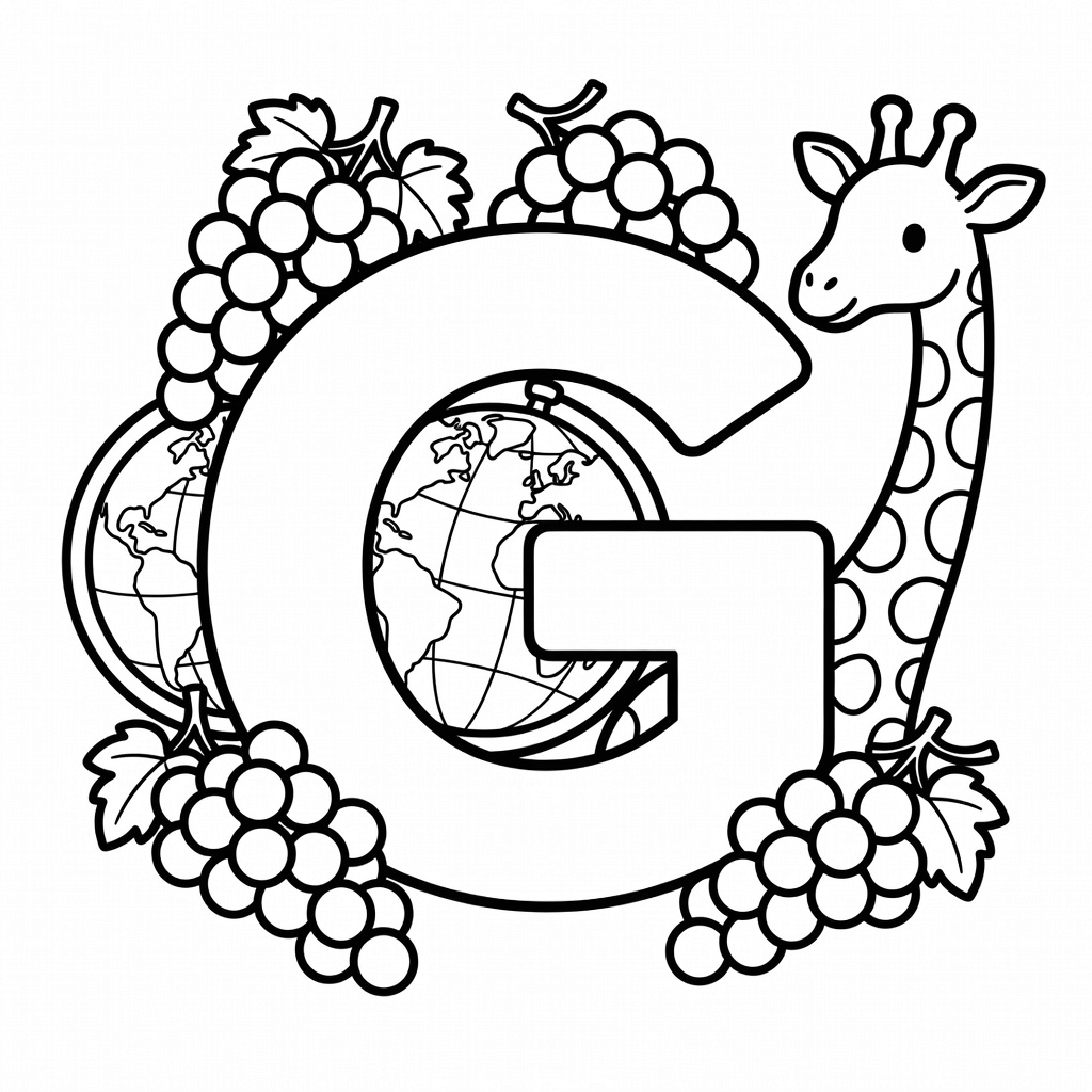 Letter G coloring page