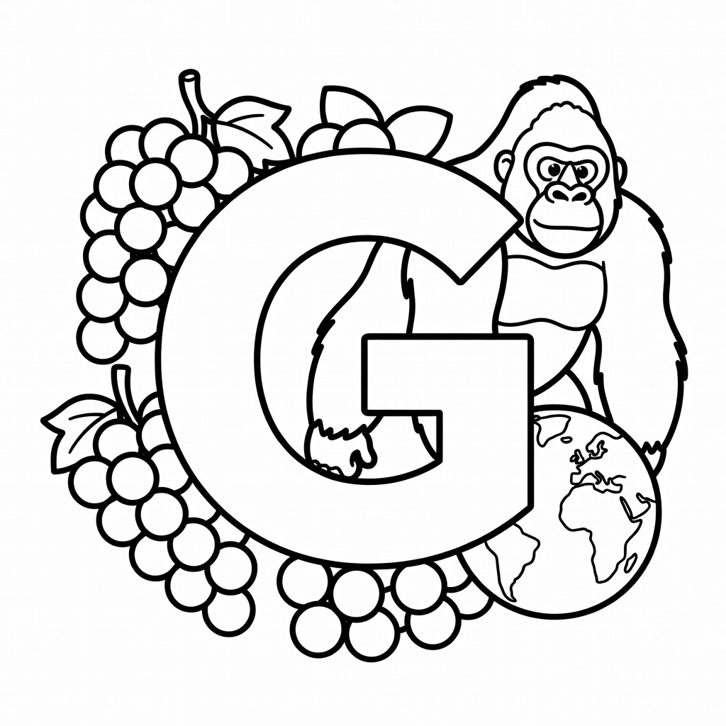 Letter G coloring page
