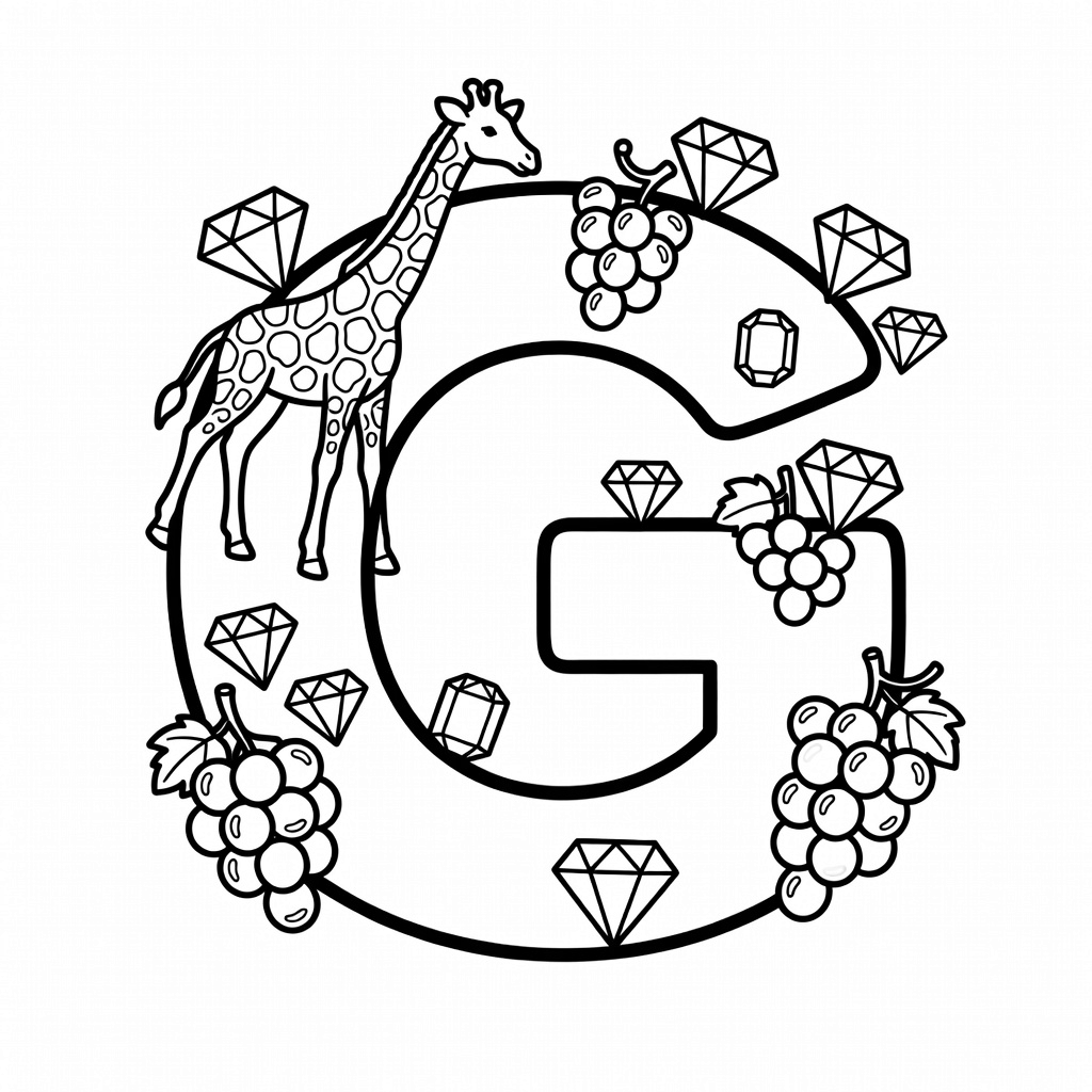 Letter G coloring page