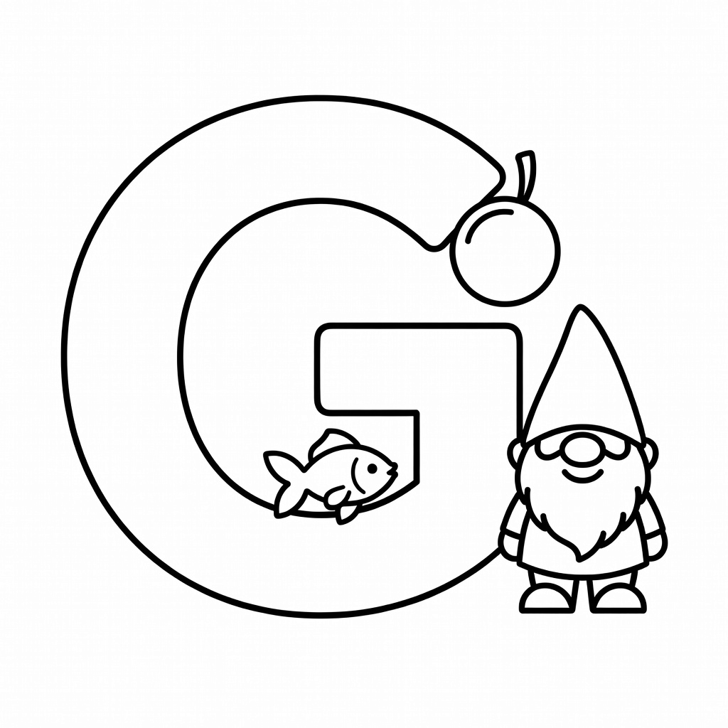 Letter G coloring page