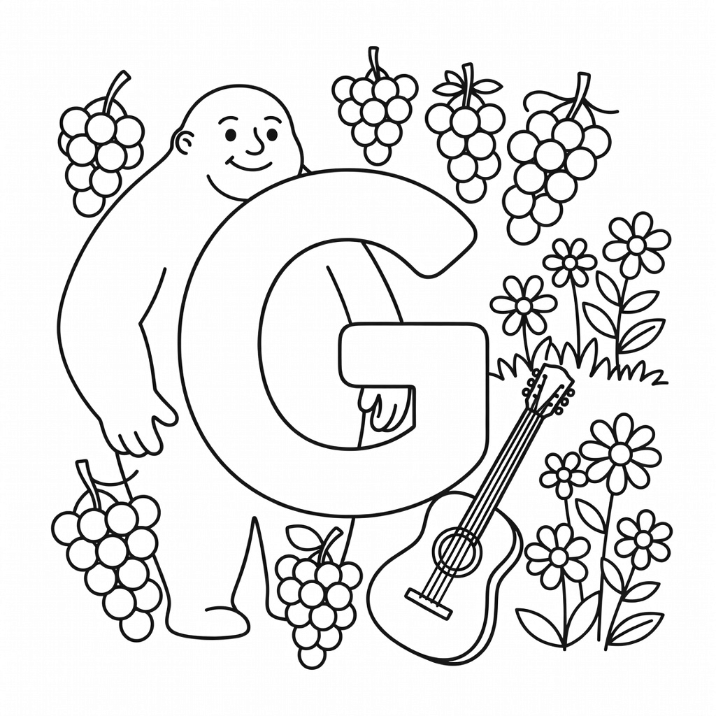 Letter G coloring page