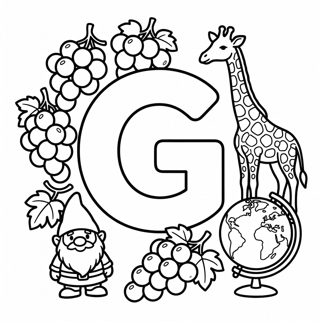 Letter G coloring page