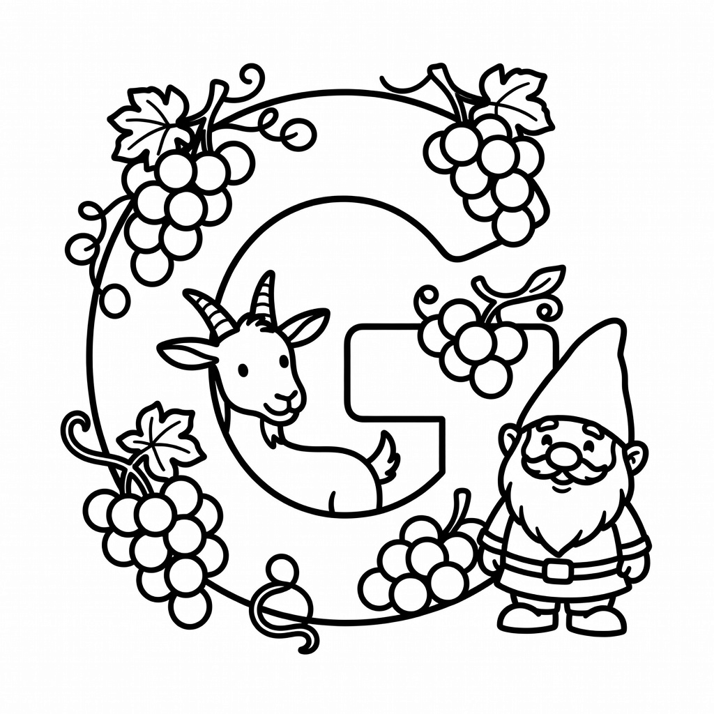 Letter G coloring page