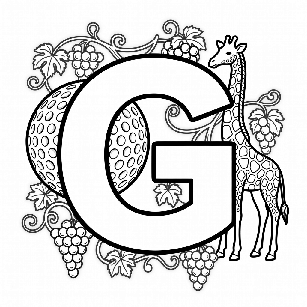 Letter G coloring page