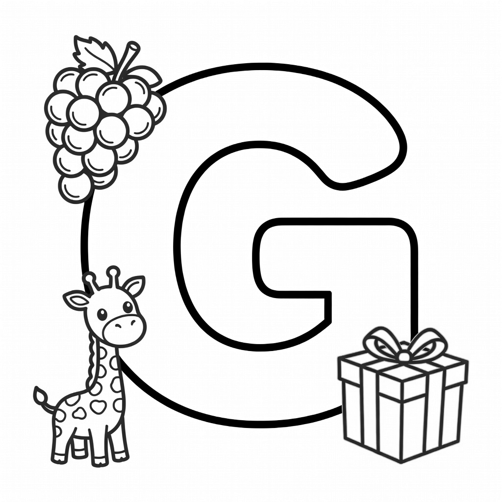 Letter G coloring page