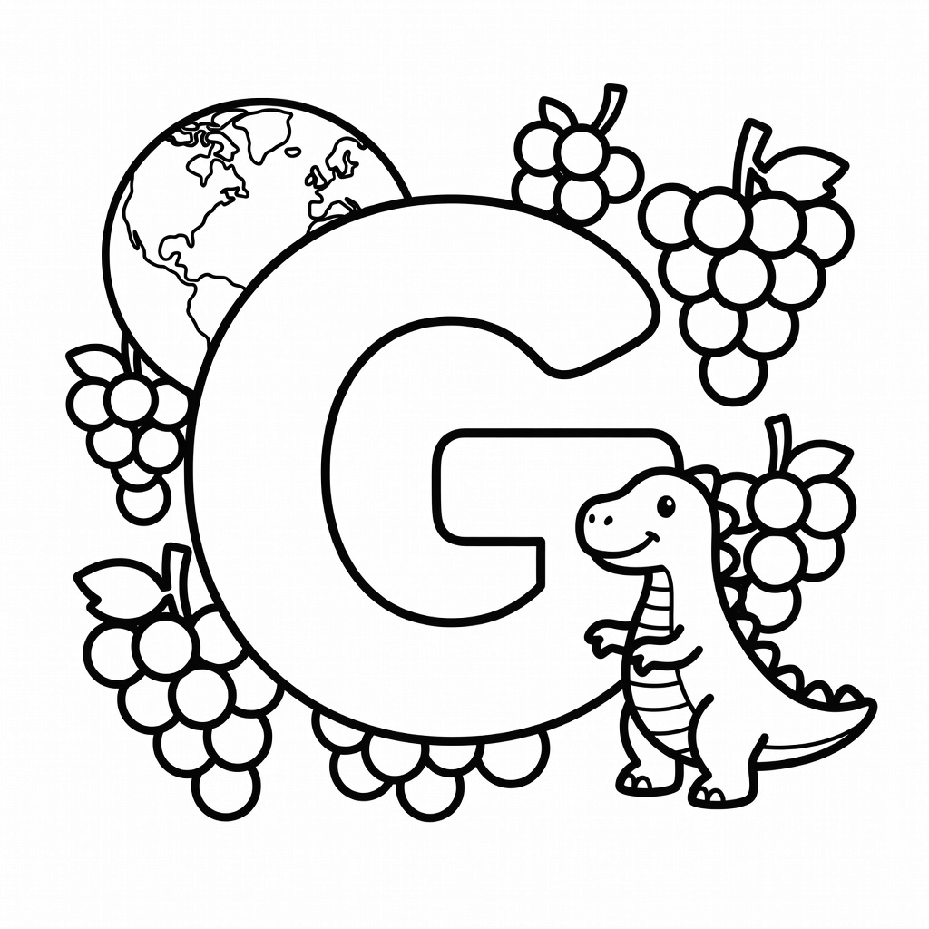 Letter G coloring page